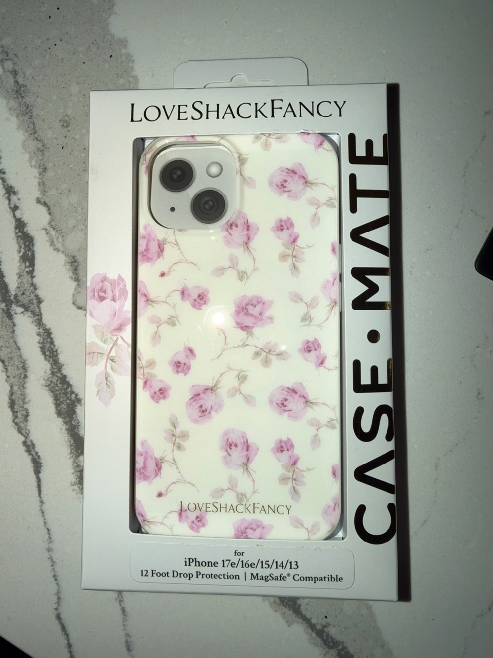 LoveShackFancy Pink Floral iPhone Case - MagSafe Compatible